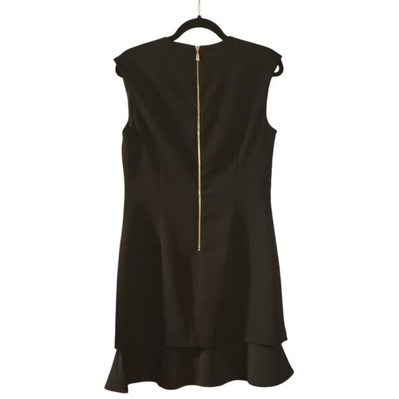 NWOT Laundry by Shelli Segal Black Shift Dress Lined with bottom ruffle Size 8 - Picture 2 of 3